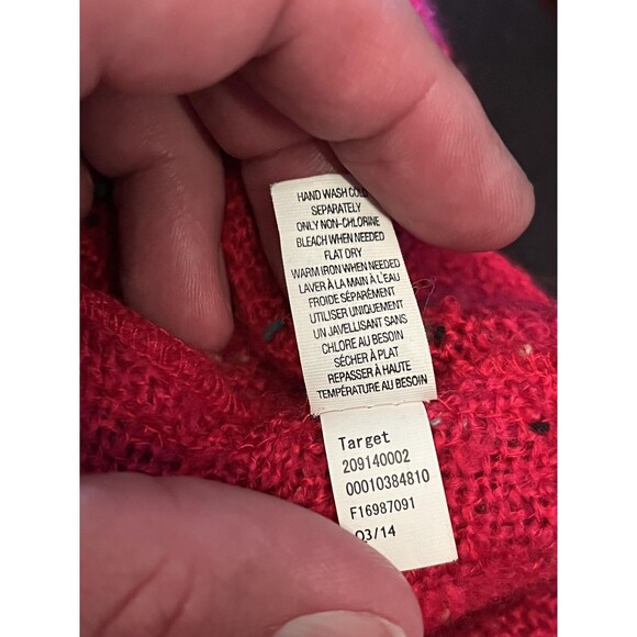 Target Infinity Scarf Womens One Size Red Pink Multicolor Knit Loop Shawl Wrap - Picture 6 of 6